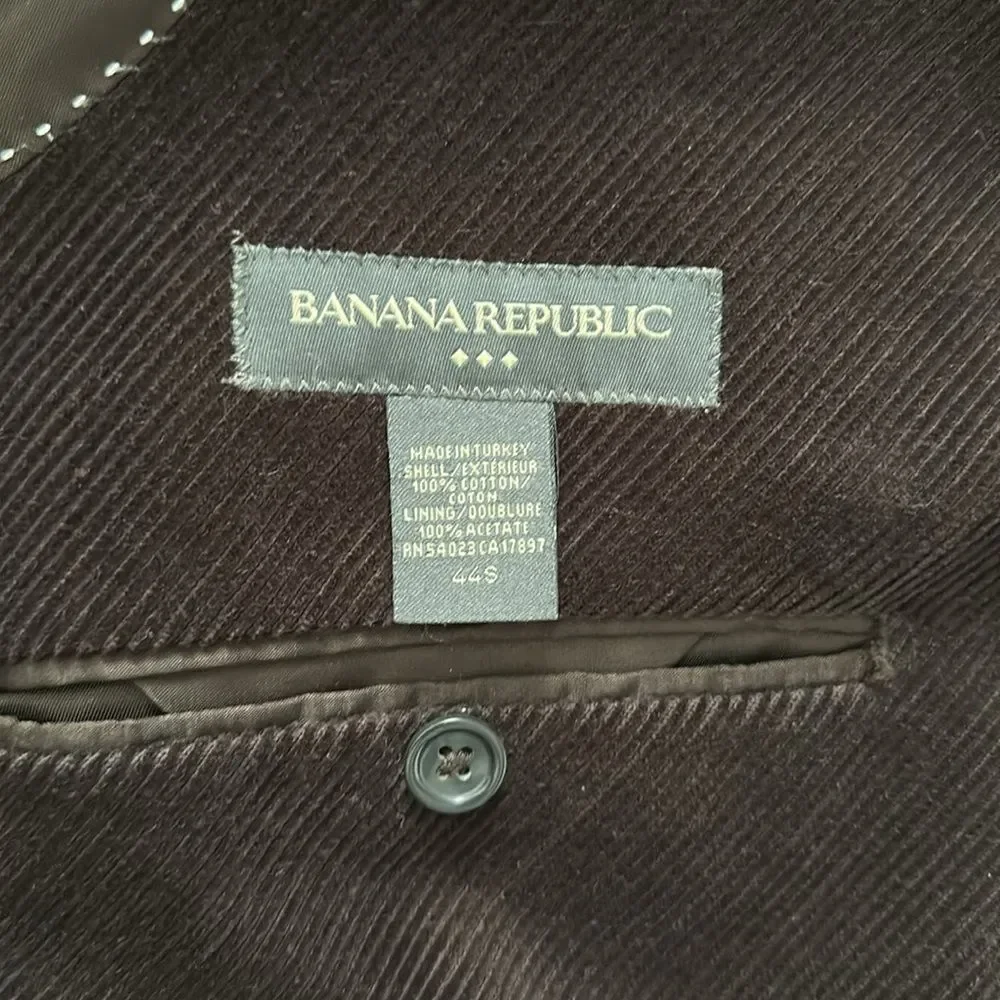Vintage Banana Republic Corduroy Blazer 44S Brown Made in Turkey Ivy Preppy Y2K